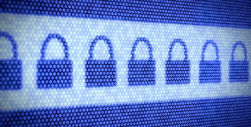 Multiple lock symbols displayed on a computer screen, symbolizing the cybersecurity provided by Valued Technology Services to Connecticut businesses through their IT solutions.